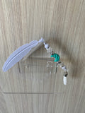 Handmade Feather & Moon Star Beaded Bookmark - White