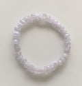 White Opalite Faceted Rondelle Stretch Bracelet