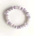 Lilac & Clear Crackle Glass Faceted Stretch Bracelet
