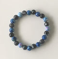Blue & Black Galaxy Fire Agate Bead Stretch Bracelet