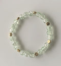 Clear Crackle Glass Stretch Bracelet with Gold Nugget Spacers