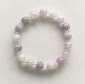 Lilac Crackle & Clear Faceted Crystal Stretch Bracelet