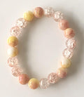 Peach Jasper & Clear Crackle Glass Stretch Bracelet