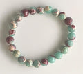 Aqua & Burgundy Emperor Jasper Stretch Bracelet