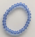 Light Blue Crystal Rondelle Beaded Stretch Bracelet