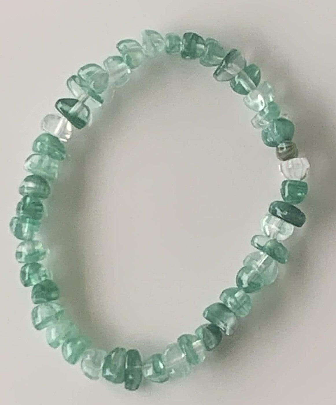 Green Fluorite Chip Stone Stretch Bracelet
