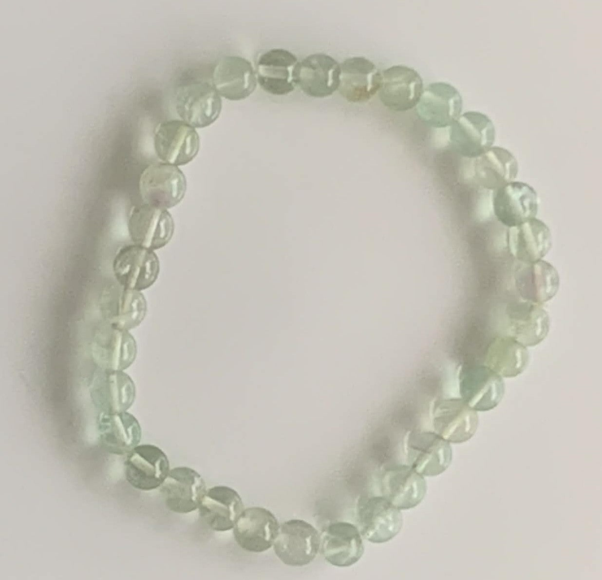 Green Fluorite Crystal Beaded Stretch Bracelet