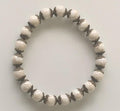 White Pearl & Bronze Filigree Bracelet