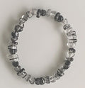 Black Rutile Quartz Chip Stone Stretch Bracelet
