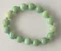 Mint Green Jade Round Bead Stretch Bracelet with Teal Seed Bead Spacers