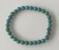 Teal Apatite Round Bead Stretch Bracelet