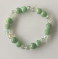Mint Green Jade & Clear AB Crystal Stretch Bracelet