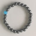 Hematite & Turquoise Accent Stretch Bracelet