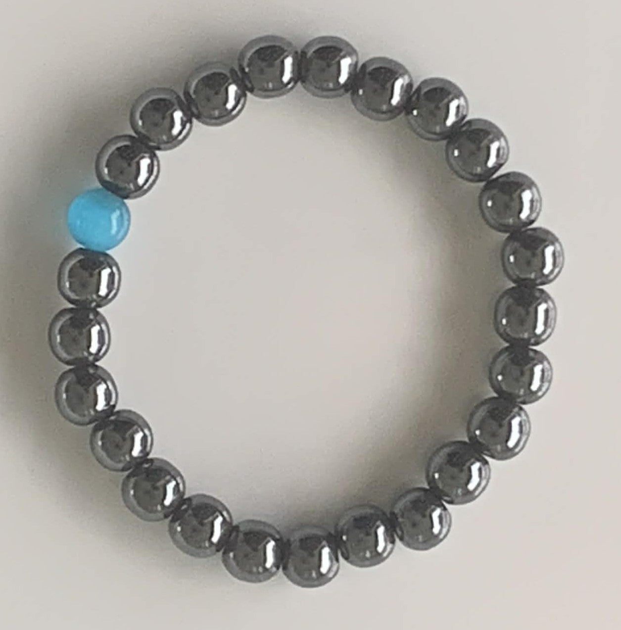 Hematite & Turquoise Accent Stretch Bracelet