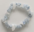 Angelite & White Quartz Chip Stone Stretch Bracelet