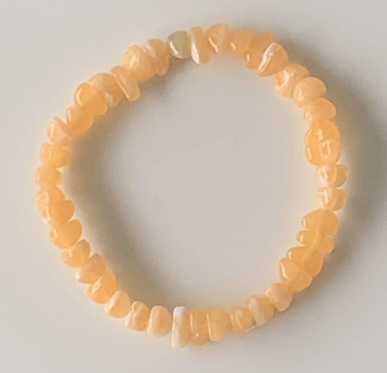 Yellow Calcite Chip Stone Stretch Bracelet