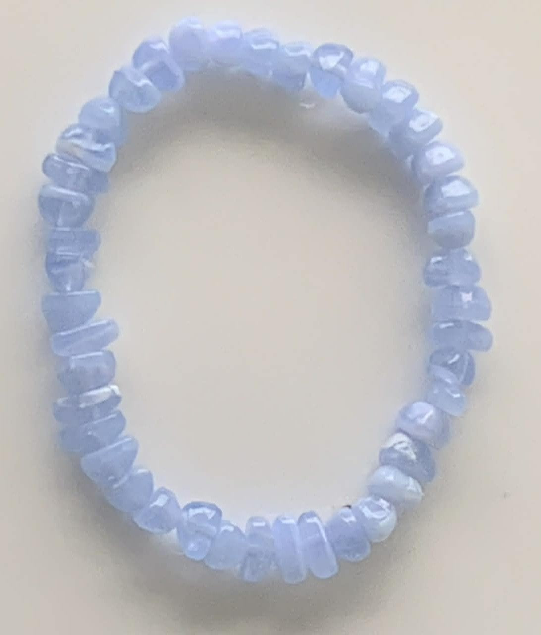 Blue Lace Agate Chip Stretch Bracelet