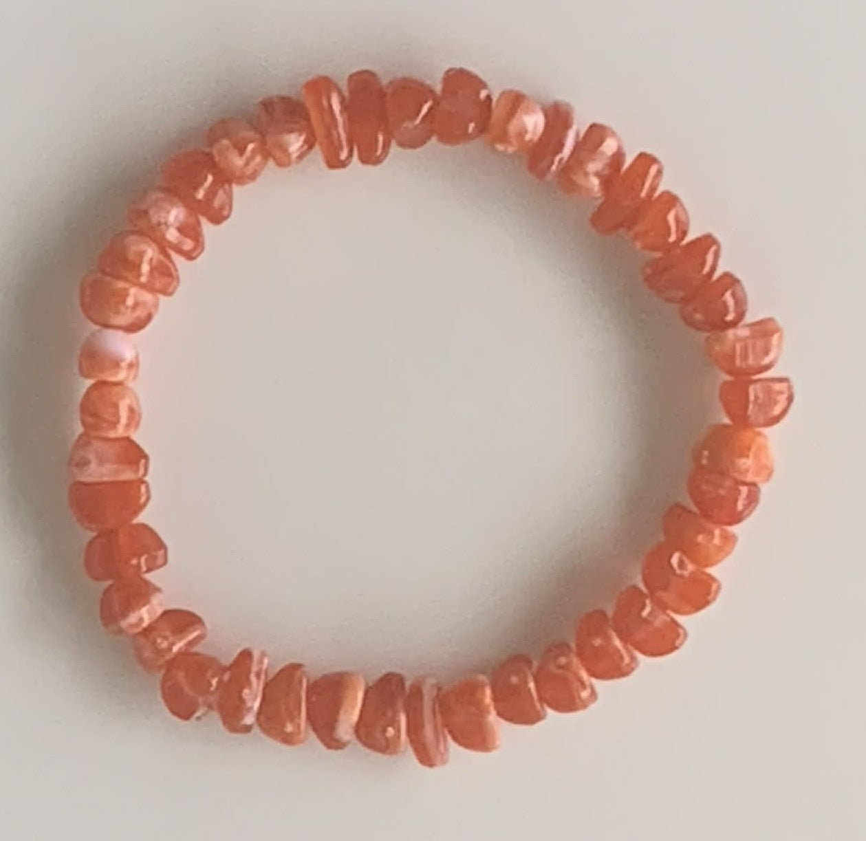 Carnelian Chip Stone Stretch Bracelet