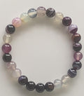 Purple Banded Agate Beaded Stretch Bracelet