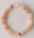 Peach Moonstone Chip Stone Stretch Bracelet