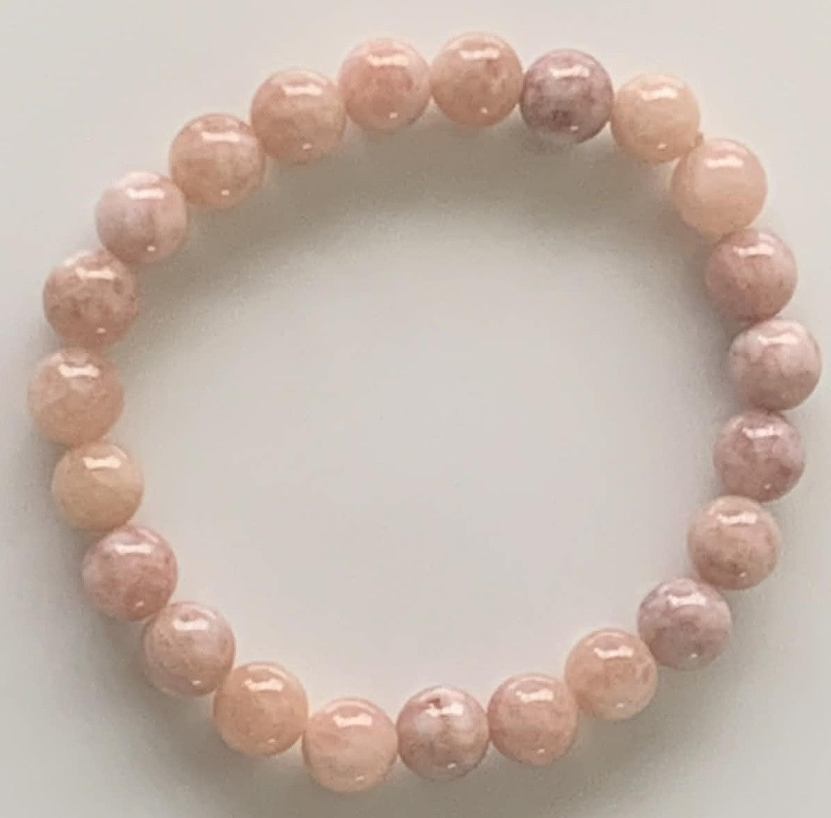 Pink Marble Beaded Stretch Bracelet