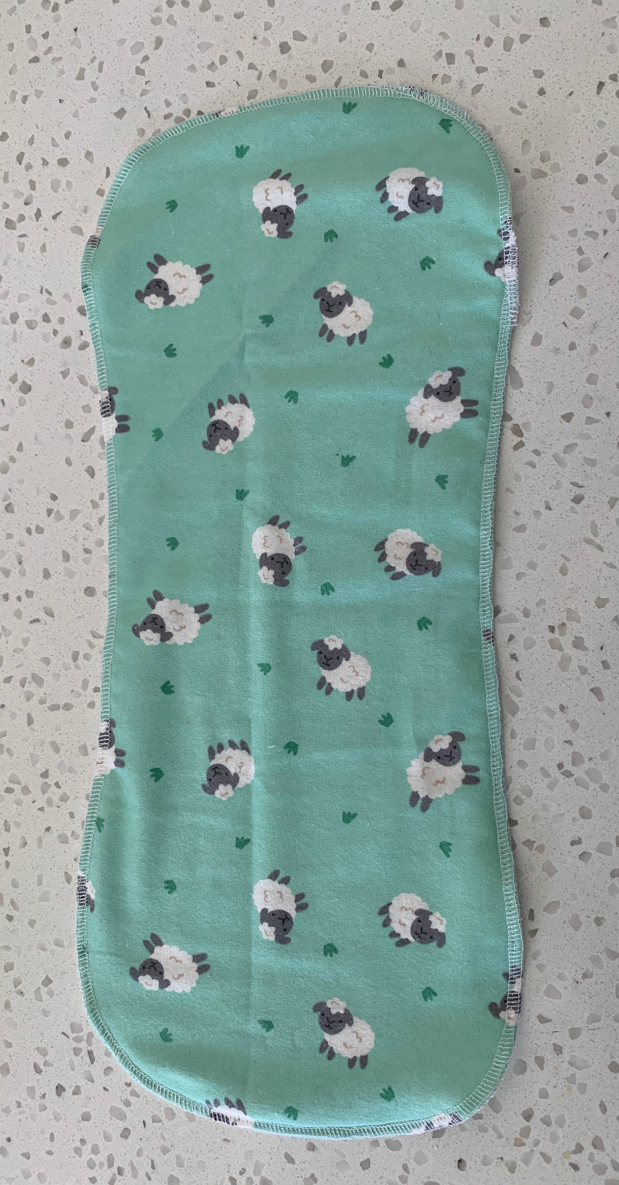 Baby Burp Cloth – Mint Sheep Print