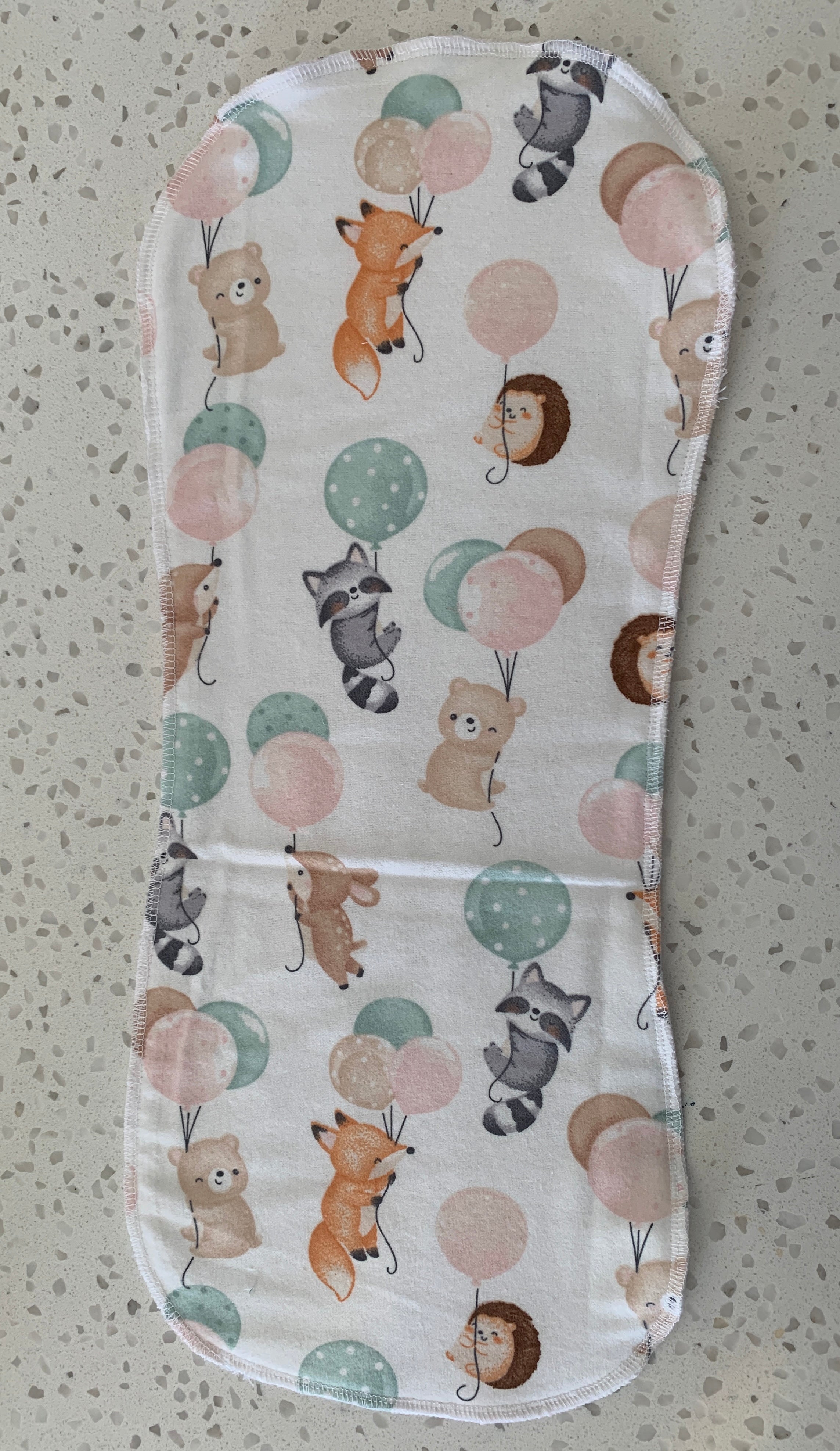 Baby Burp Cloth – Forest Friends & Balloons Print