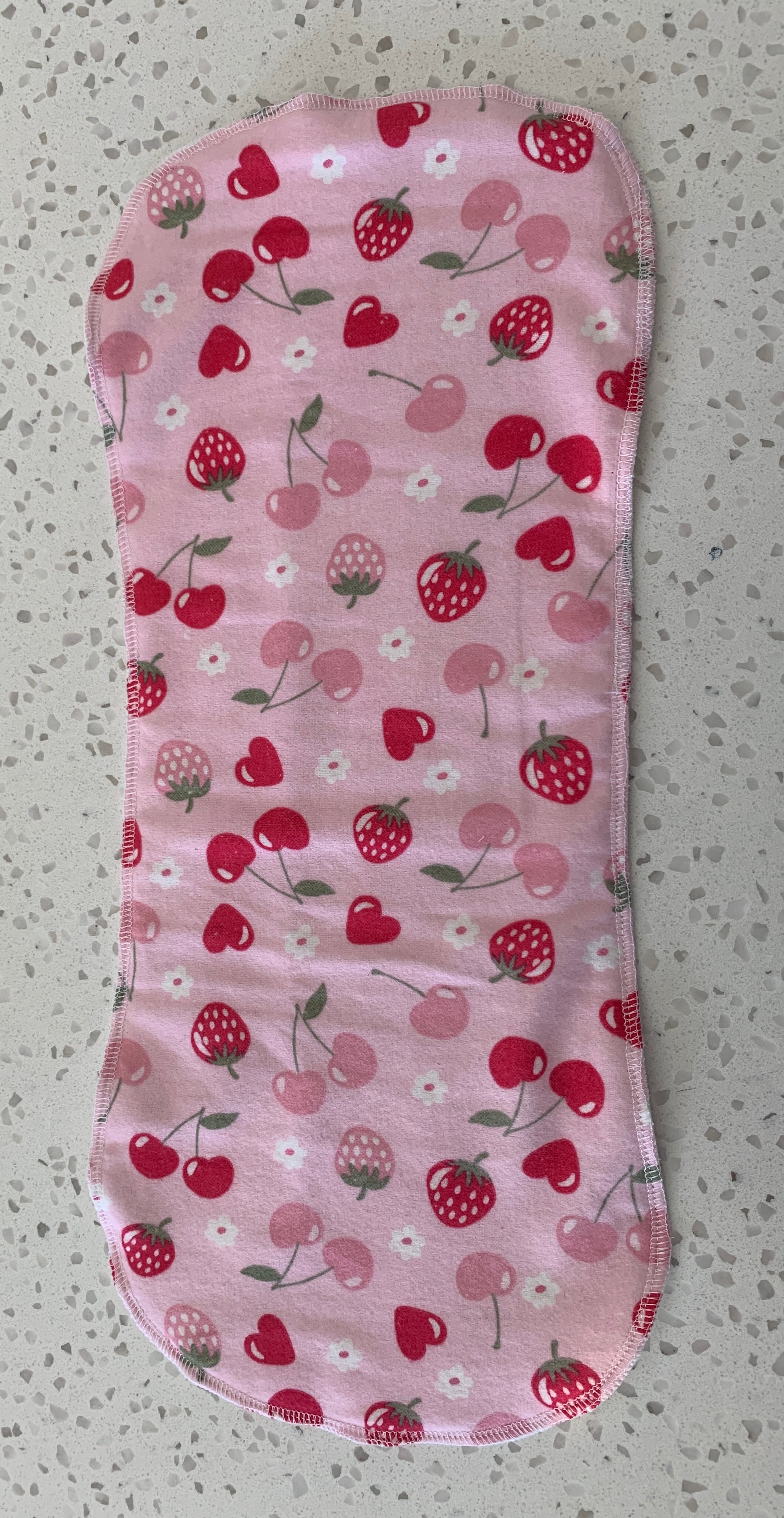 Baby Burp Cloth – Cherries & Strawberries Print