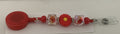 Handmade Daisy & Crystal Beaded Belt Clip - Red