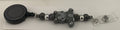 Handmade Hippo & Rhinestone Beaded Belt Clip - Black