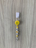 Handmade Bee & Sunflower Beaded Belt Clip - Yellow
