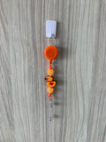 Handmade orange duck beaded belt clip