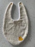 Baby Bib - Cream Rubber Duck Embroidery
