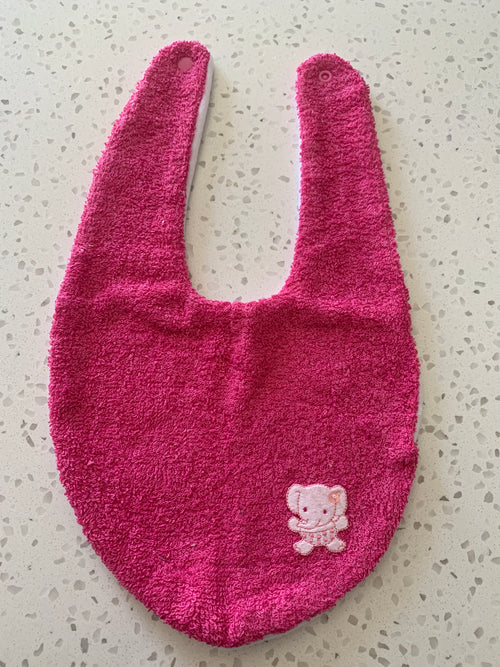 Baby Bandana Bib - Hot Pink Elephant Embroidery