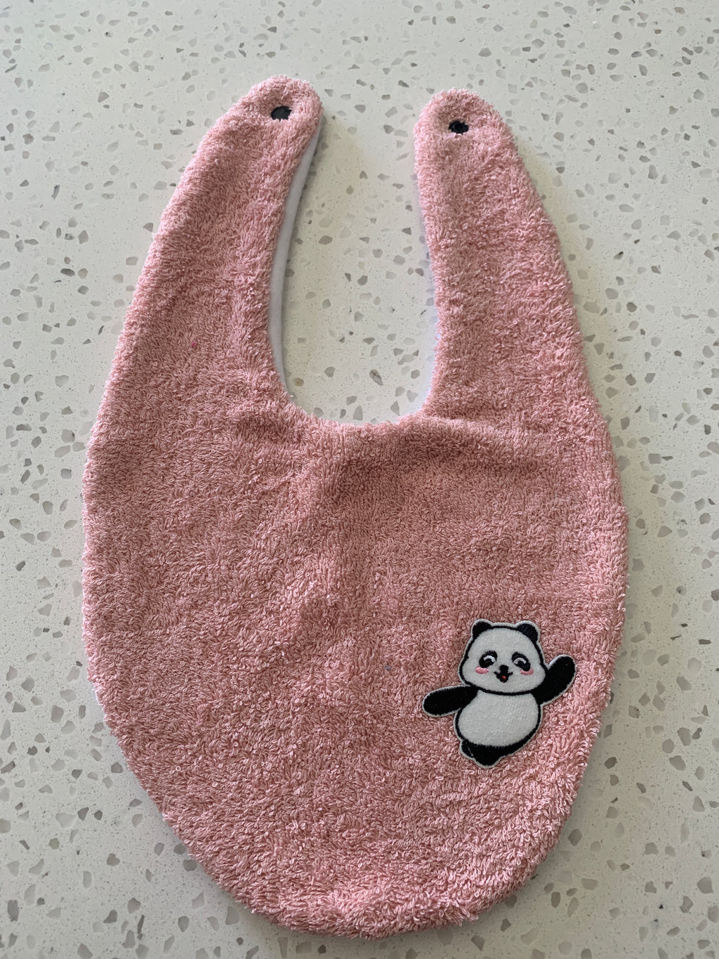 Baby Bandana Bib - Blush Pink Panda Embroidery