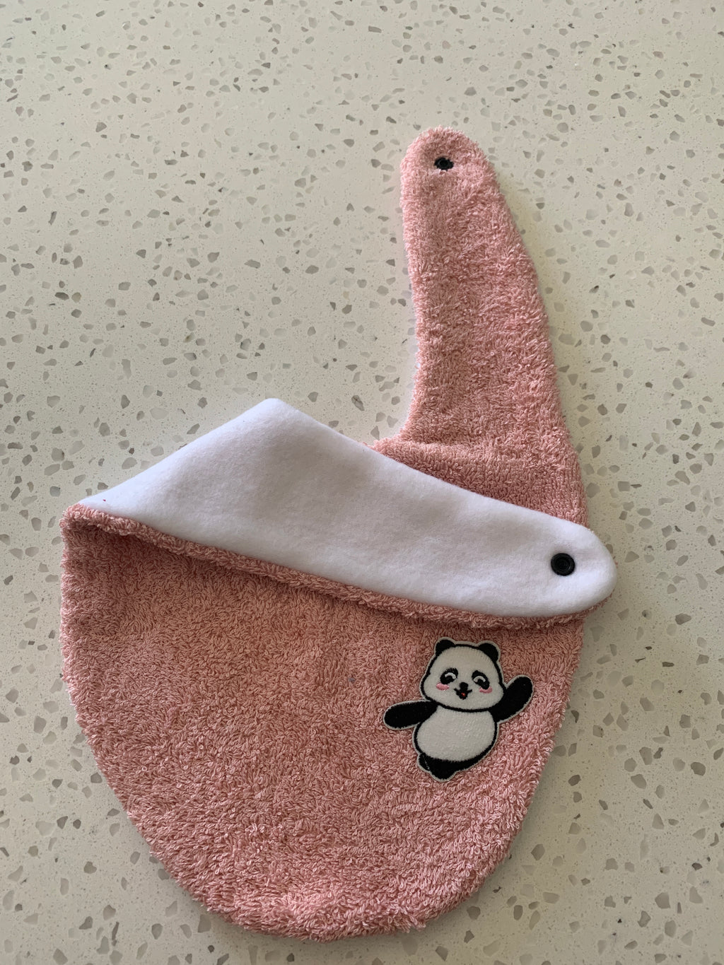 Baby Bandana Bib - Blush Pink Panda Embroidery