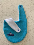 Baby Bandana Bib - Blue Police Car Embroidery