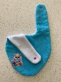 Baby Bandana Bib - Turquoise Owl on Books Embroidery