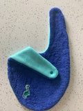 Baby Bandana Bib - Royal Blue Mint Dinosaur Embroidery