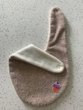 Baby Bandana Bib - Taupe Cupcake Embroidery