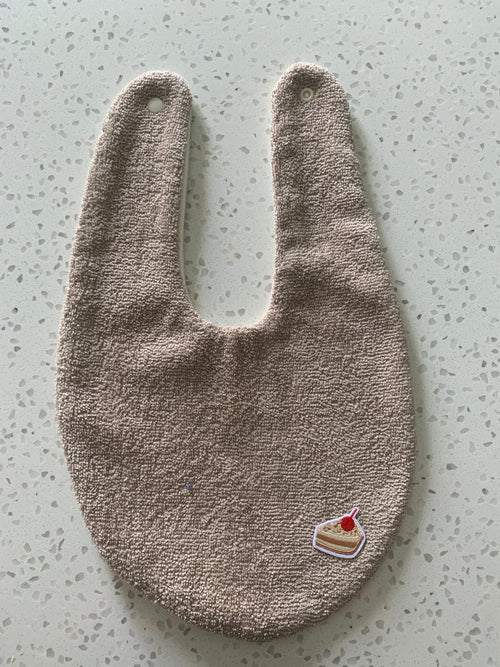 Baby Bandana Bib - Latte Cake Slice Embroidery