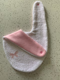 Baby Bandana Bib - White Pink Dragonfly Embroidery