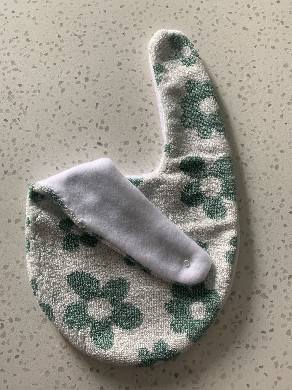 Baby Bandana Bib - Green Daisy Print