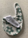 Baby Bandana Bib - Green Daisy Print