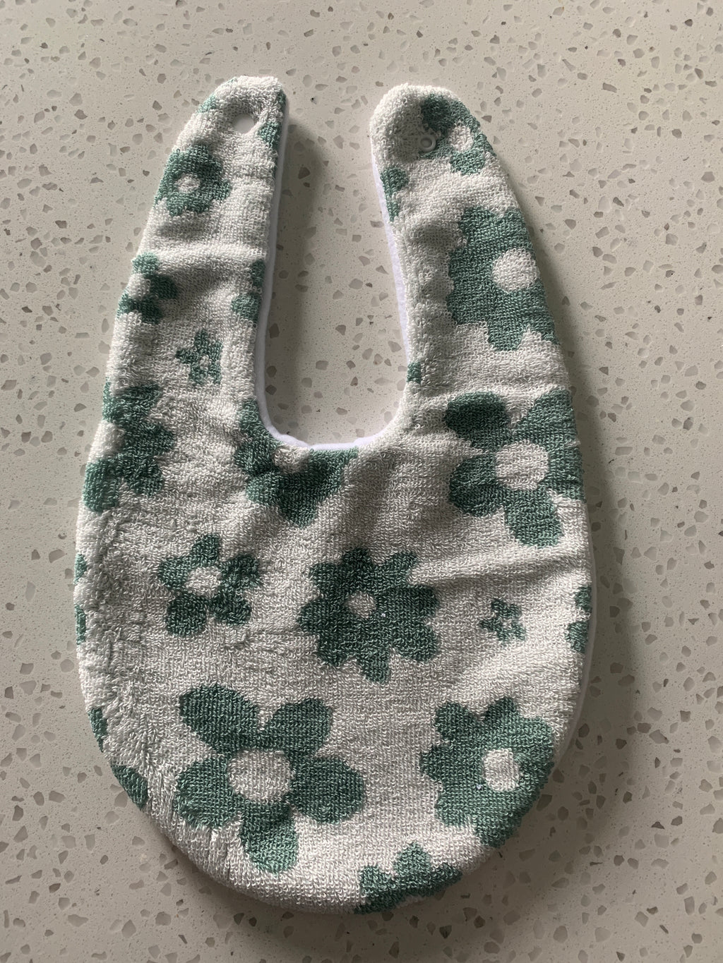Baby Bandana Bib - Green Daisy Print
