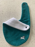 Baby Bandana Bib - Teal Zebra Embroidery
