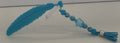 Handmade Feather & Patterned Beaded Bookmark - Blue
