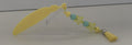 Handmade Feather & Flower Beaded Bookmark - Yellow