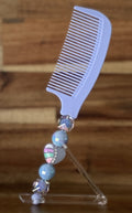 Periwinkle Blue Beaded Handle Comb