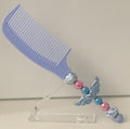 Pale Blue Angel Wings Charm Beaded Comb